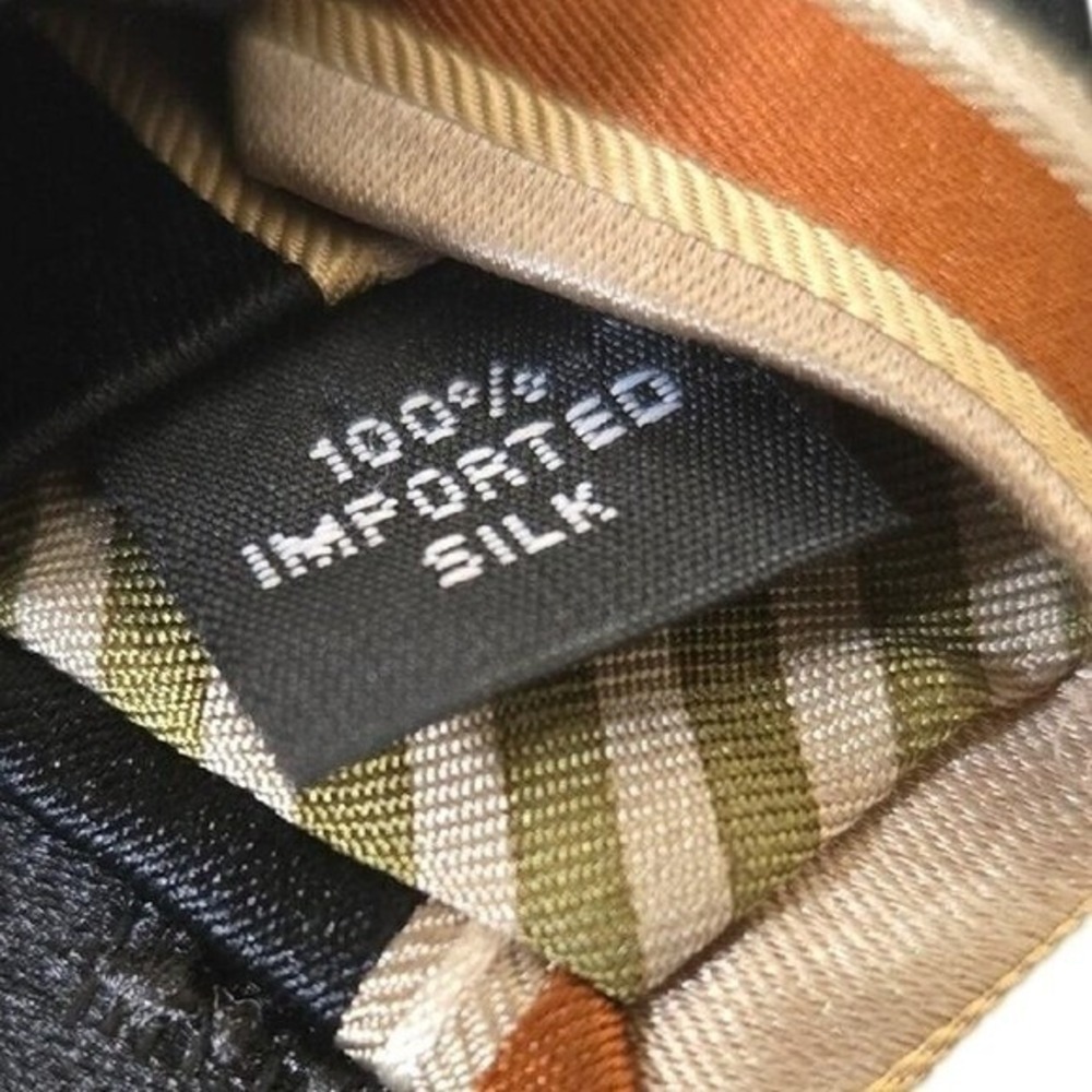 Joe‎ by Joseph Abboud Silk Tie Navy Brown Stripe Made in USA 3.5" - Picture 2 of 8